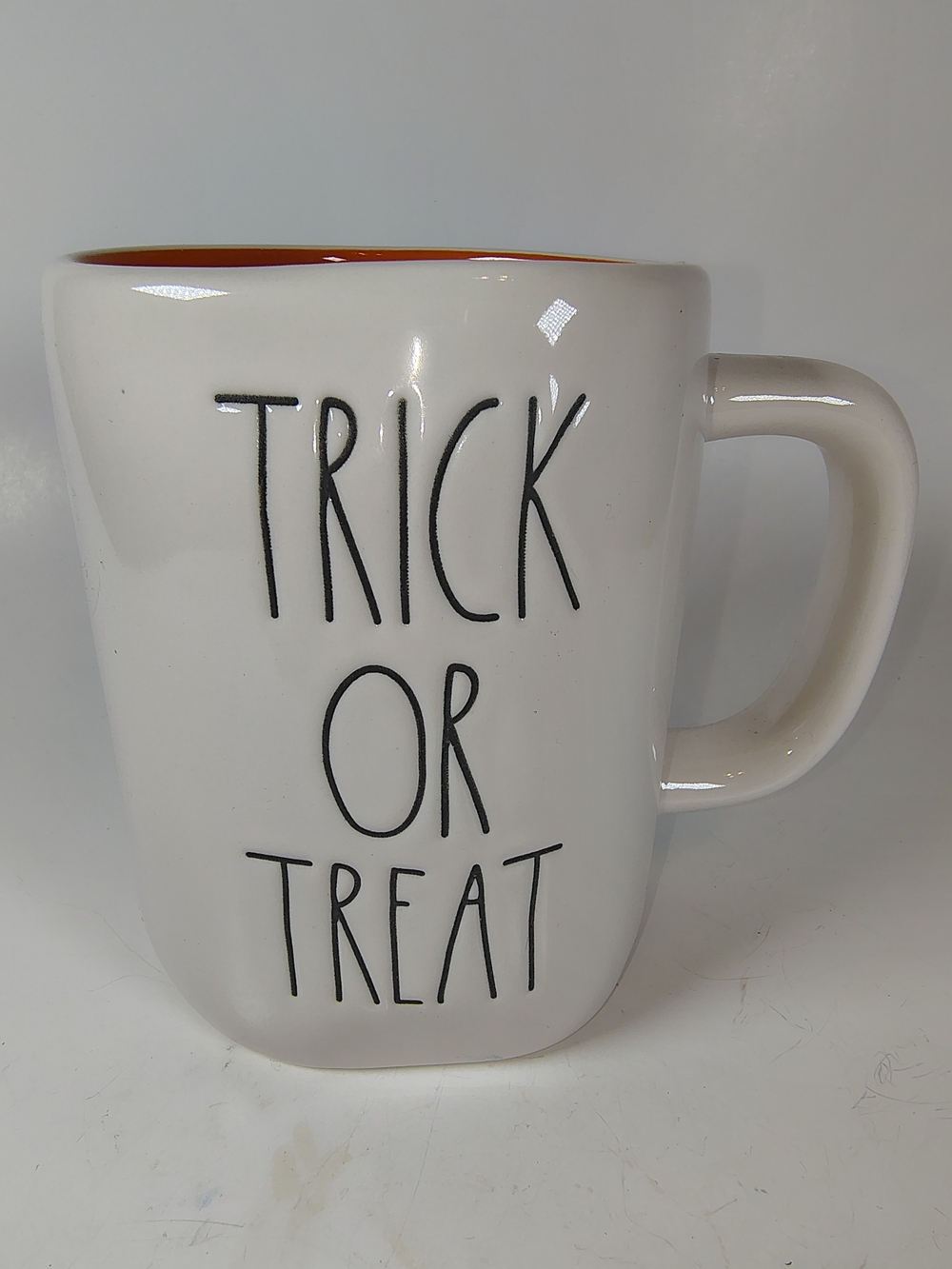 Rae Dunn Magenta 213 Trick Or Treat Mug 2021 Gift Collectible Orange Interior